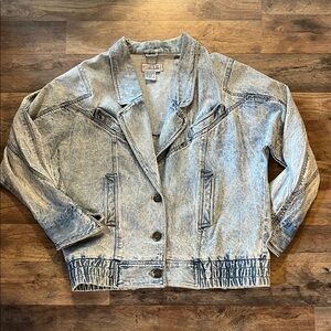 Vintage 80s S.B.IIBitterman Acid Wash Denim Jacket Women’s Large Oversized Retro
